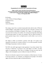 Address by the OSCE Secretary General to the Second Congress of Leaders of World and Traditional Religions Address by the OSCE Secretary General to the Second Congress of Leaders of World and Traditional Religions