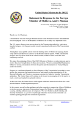 Statement by Delegation of the United States of America in response to the Minister of Foreign Affairs of the Republic of Moldova, Mr. Andrei Stratan