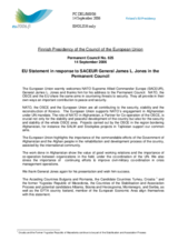 Statement by the Finnish Presidency of the Council of the European Union in response to presentation made by General James L. Jones, NATO Supreme Allied Commander Europe