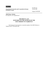 Permanent Council Decision No. 422