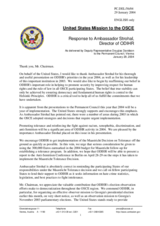 Response by the delegation of the United States to Ambassador Chrisitan Strohal's address