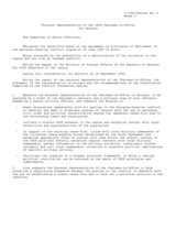 Establishment of the Personal Representative of the Chairman-in-Office for Georgia