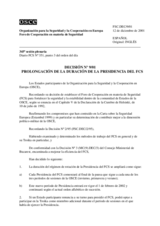 Forum for Security Co-operation Decision No. 9/01 (es)