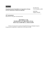 Forum for Security Co-operation Decision No. 7/01 (es)