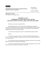 Forum for Security Co-operation Decision No. 5/01