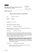 Journal of the 330th Plenary Meeting of the Forum for Security Co-operation