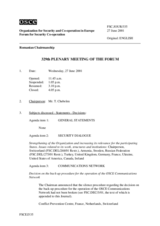 Journal of the 329th Plenary Meeting of the Forum for Security Co-operation