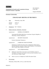 Journal of the 327h Plenary Meeting of the Forum for Security Co-operation