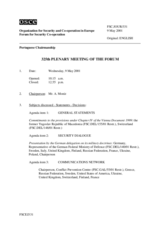 Journal of the 325h Plenary Meeting of the Forum for Security Co-operation