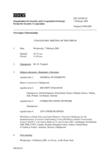 Journal of the 315th Plenary Meeting of the Forum for Security Co-operation