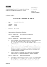 Journal of the 413th Plenary Meeting of the Forum for Security Co-operation (fr)