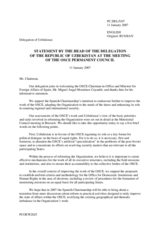 Statement by the Delegation of Uzbekistan in response to address by OSCE Chairman-in-Office Miguel Angel Moratinos Cuyaube
