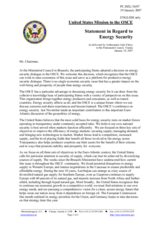 Statement by the Delegation of the United States of America on Energy Security
