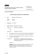 Journal of the 414th Plenary Meeting of the Forum for Security Co-operation