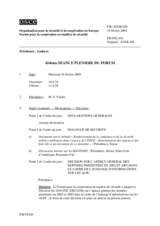 Journal of the 414th Plenary Meeting of the Forum for Security Co-operation (fr)