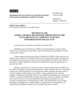 Forum for Security Co-operation Decision No. 2/04 - An Overview of the 2002 and 2003 annual submissions for the information exchange on SALW (fr)