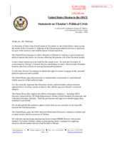 Statement by the Delegation of the United States of America on Ukraine´s political crisis after the presidential elections on November 21