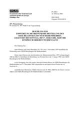 Permanent Council Decision, subject to a silence procedure expiring on Sunday, 7 March 2004, at 6 p.m. (de)