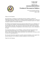 Statement by the Delegation of the United States of America on freedom of movement in Moldova