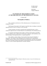 Statement by the German Presidency of the European Union  under the agenda item concerning the meeting of co-mediators and observers of the settlement process in Transdniestria