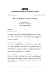 Opening Remarks by OSCE Secretary General, Marc Perrin de Brichambaut Opening Remarks by OSCE Secretary General, Marc Perrin de Brichambaut