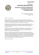 Statement by the Delegation of the United States on Denial of Registration to the Russian-Chechen Friendship Society