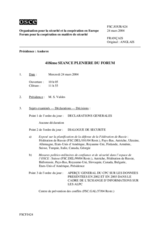 Journal of the 418th Plenary Meeting of the Forum for Security Co-operation (fr)