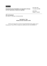 Forum for Security Co-operation Decision No. 7/00 - Notification formats for the Vienna Document 1999 (es)