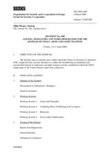 Forum for Security Co-operation Decision No. 4/00 - Agenda, modalities and work programme for the Seminar on Small Arms and Light Weapons