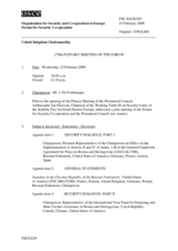 Journal of the 279th Plenary Meeting of the Forum for Security Co-operation