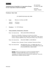 Journal of the 276th Plenary Meeting of the Forum for Security Co-operation (es)