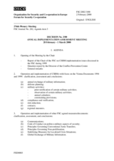 Forum for Security Co-operation Decision No. 3/00 - Agenda and modalities of the Annual Implementation Assessment Meeting