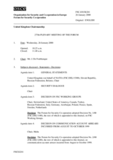 Journal of the 275th Plenary Meeting of the Forum for Security Co-operation