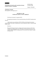 Forum for Security Co-operation Decision No. 2/00 - Communication account arrears incurred from August to October 1999