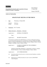 Journal of the 419th Plenary Meeting of the Forum for Security Co-operation