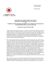 Statement by the Delegation of Turkey on Cordoba Chairmanship Conference on Combating Intolerance and Discrimination Against Muslims