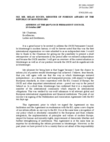 Address by the Minister of Foreign Affairs of the Republic of Montenegro, His Excellency Milan Rocen