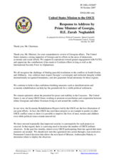 Statement by the United States in Response to Address by Prime Minister of Georgia, His Excellency Zurab Noghaideli