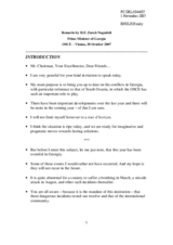 Remarks by His Excellency Zurab Nogaideli, Prime Minister of Georgia, on the situation in Georgia with particular reference to South Ossetia