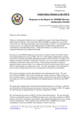 Statement by the Delegation of the United States in Response to the Report by Director of ODIHR, Ambassador Christian Strohal
