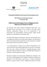 Statement by the Portuguese Presidency of the Council of the European Union in Response to the Report by the Director of ODIHR, Ambassador Christian Strohal