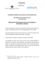 Statement by the Portuguese Presidency of the Council of the European Union on the incident in Ganmukhuri, Georgia