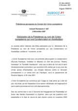 Declaration by Portuguese Presidency of the Council of the European Union  on behalf of the European Union on a conviction in Azerbaijan (fr)