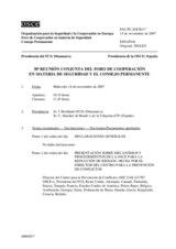 Journal of the 30th Joint Meeting of the Forum for Security Co-operation and the Permanent Council (es)