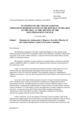 Statement by the Delegation of the Republic of Belarus in response to the statementmade by Mr. Javier Ruperez, Executive Director of the UN CTED