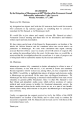 Statement by the Delegation of Montenegro in Response to the Report by the OSCE Representative on Freedom of the Media, Mr. Miklos Haraszti