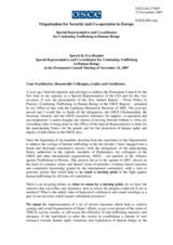 Speech by Eva Biaudet, Special Representative and Co-ordinator for Combating Trafficking in Human Beings