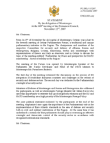 Statement by the Delegation of Montenegro on the 7th meeting of Cetinje Parliamentary Forum,