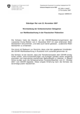 Statement by the Delegation of Switzerland regarding election monitoring in the Russian Federation (de)