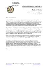 Statement by the Delegation of the United States in Reply to Russia concerning the visit of the Director of ODIHR, Ambassador Christian Strohal, to the United States